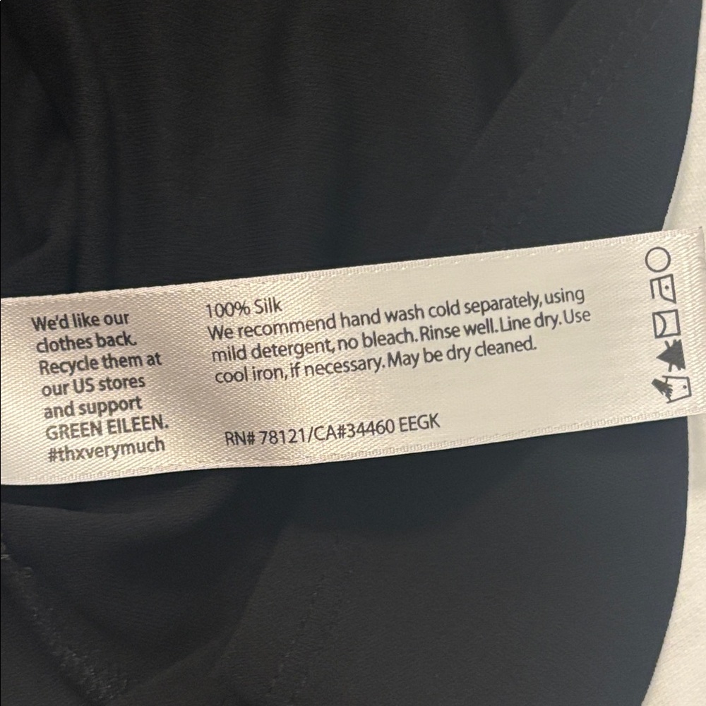 Eileen Fisher Black Stretch 100% Silk Jersey Scoop Neck Tank Slim Fit SZ XL - Picture 6 of 13